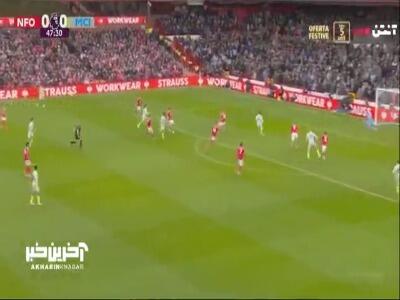 گل اول منچسترسیتی توسط تیجانی ریندرز در دقیقه 48