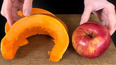  کدو حلوایی و ۲ سیب؛ این را به جای نان میخورم!