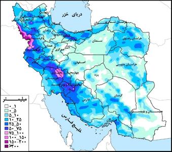 حوضه‌های خلیج فارس و دریای عمان دارای بیشترین مقدار بارش در هفته جاری