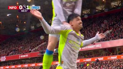 گل اول منچستر سیتی به ناتینگهام فارست (تیجانی ریندرز)