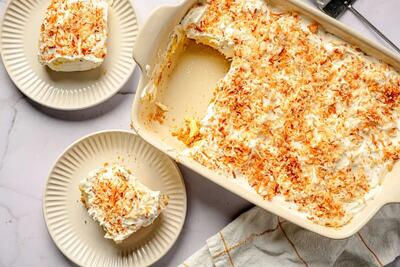 آموزش شیرینی پزی /طرز تهیه دسر برفی نارگیلی لطیف و خوشمزه