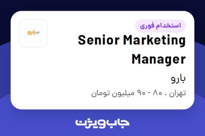  استخدام Senior Marketing Manager در بارو