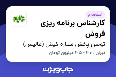  استخدام کارشناس برنامه ریزی فروش - آقا در توسن پخش ستاره کیش (عالیس)