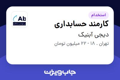  استخدام کارمند حسابداری - آقا در دیجی آبنیک