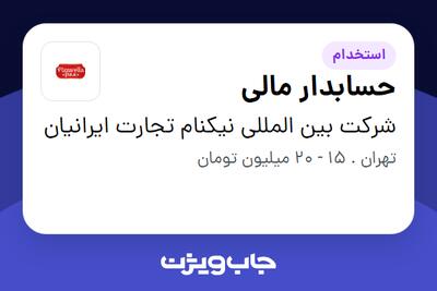  استخدام حسابدار مالی در شرکت بین المللی نیکنام تجارت ایرانیان