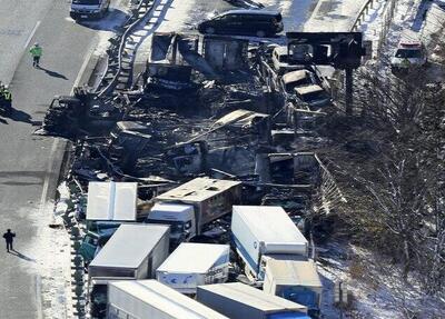 ۲ کشته و ۲۶ زخمی در تصادف زنجیره ای ۵۰ وسیله نقلیه در توکیو