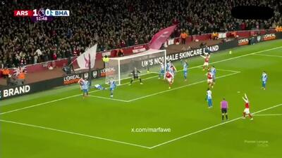 ویدیو: گل دوم آرسنال به برایتون با گل به خودی جئورجینیو روتر - پارس فوتبال