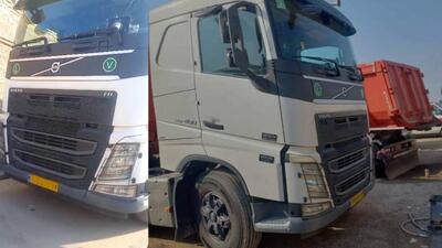 توقیف یک کامیون خطر آفرین با جریمه نجومی + عکس