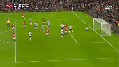 گل اول منچستریونایتد به نیوکسل + ویدئو