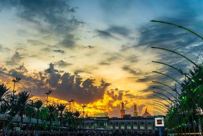 تصویر زیبا از غروب بین‌الحرمین