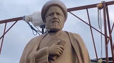  رونمایی از مجسمه رئیسی، بلندترین مجسمه اردبیل!