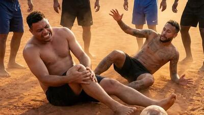 تصاویر وایرال ستاره‌های فوتبال برزیل در زمین‌های خاکی محله های فقیرنشین