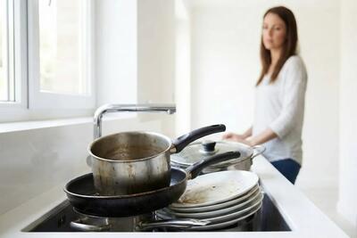  چرا نباید ظروف کثیف را شب تا صبح در سینک رها کنید؟
