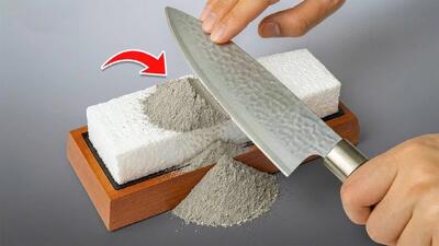  نحوه تیز کردن چاقو / یونولیت و سیمان چاقوها را بهتر از سنگ تیز می کنند!
