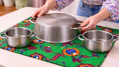  ببینید با یک قابلمه قدیمی و پارچه چه کار کردم! (ایده ی کاردستی)