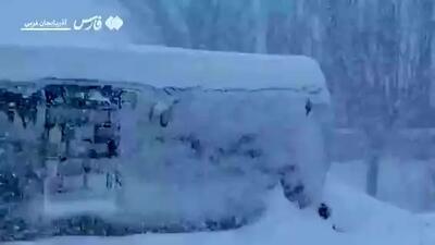 ببینید| بارش برف و کولاک در آذربایجان‌غربی