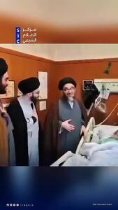 متبرک شدن دهان برادر آیت الله سیستانی با تربت امام حسین (ع)