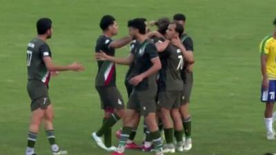 گل اول نیروی زمینی به صنعت نفت آبادان (شرفی با اشتباه وحشتناک دروازه بان)