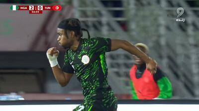 گل سوم نیجریه به تونس (آدمولا لوکمن)