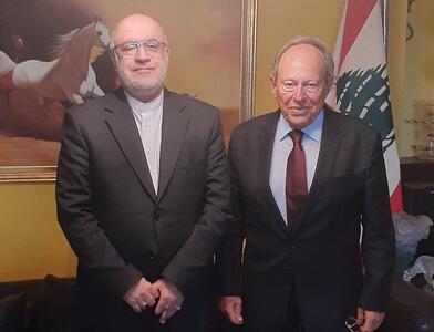  دیدار سفیر ایران در بیروت با رئیس‌جمهور پیشین لبنان