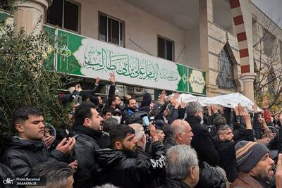  تشییع شهدای حمله تروریستی در مسجد جامع امام علی(ع) سوریه + گزارش تصویری
