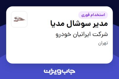  استخدام مدیر سوشال مدیا در شرکت ایرانیان خودرو