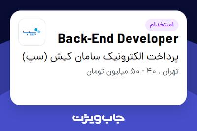  استخدام Back-End Developer در پرداخت الکترونیک سامان کیش (سپ)