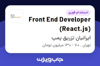  استخدام Front End Developer (React.js) در ایرانیان تزریق پمپ