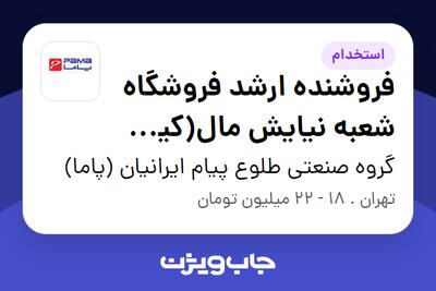  استخدام فروشنده ارشد فروشگاه شعبه نیایش مال(کیف و کفش پاما) در گروه صنعتی طلوع پیام ایرانیان (پاما)
