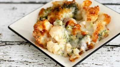 طرز تهیه گراتن با بروکلی و گل کلم