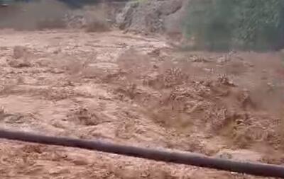  فیلم/ جاری شدن سیل در مسجدسلیمان خوزستان
