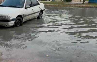  آبگرفتگی خیابان‌ها و معابر شهر گناوه