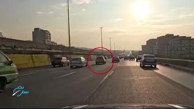 توقیف پراید متخلف با سابقه ۶ ماهه گواهینامه؛ رانندگی مارپیچ و سرعت غیرمجاز در بزرگراه