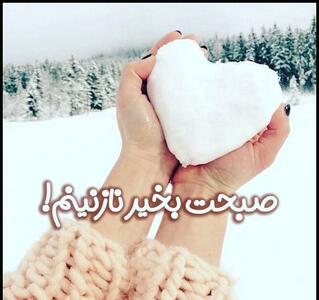 عکس نوشته صبح برفیتون بخیر به همراه متن های کوتاه و زیبا