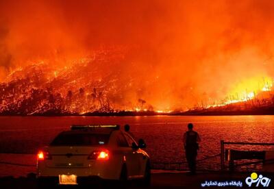  اسکله تاریخی آمریکا آتش گرفت