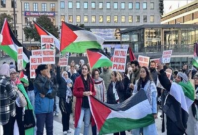  تظاهرات گسترده در سوئد در محکومیت جنایات رژیم صهیونیستی در غزه