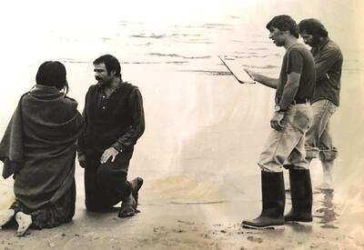 عکس: پشت صفحه فیلم بهرام بیضایی در سال ۵۷