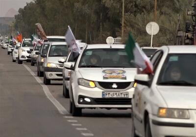 ورود کاروان مردمی «قهرمان من» به بافق در مسیر کرمان - تسنیم