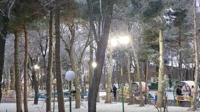  فیلمی از سفید پوش شدن اهر در اولین بارش برف زمستانی