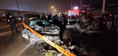 تصادف مرگبار در جاده جعفریه/ دو نفر در آتش جان باختند