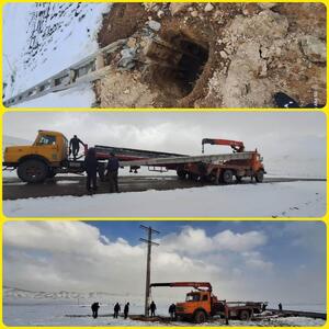  قطع برق ۷۵ روستای منطقه ذلقی الیگودرز در بارش شدید برف و باران