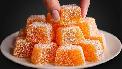  طرز تهیه پاستیل ژله ای با سیب و پرتقال / از پاستیل بیرون خوشمزه تره