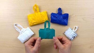  ساخت کیف مینیاتوری با کیسه پلاستیکی؛ مناسب سرگرمی دختر بچه ها!