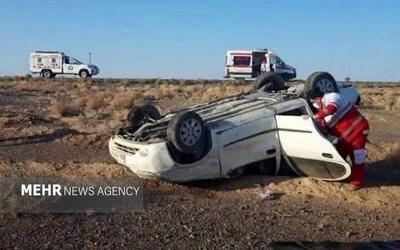 سانحه در جاده گرمسار-قم؛ ریو واژگون شد و ۳ نفر مصدوم شدند