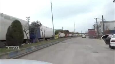  ادامه ترافیک کامیون‌ها در مرز آستارا + فیلم