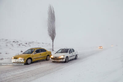 بارش برف و باران در برخی محورهای مواصلاتی
