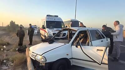 مصدومیت ۵ نفر در تصادف آمبولانس و پراید در میامی