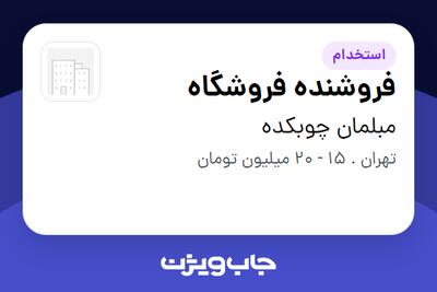  استخدام فروشنده فروشگاه - خانم در مبلمان چوبکده