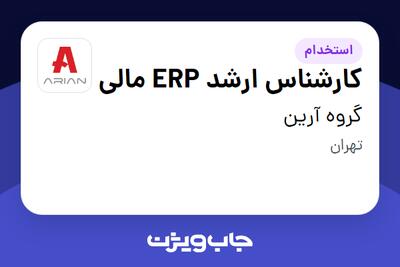  استخدام کارشناس ارشد ERP مالی در گروه آرین