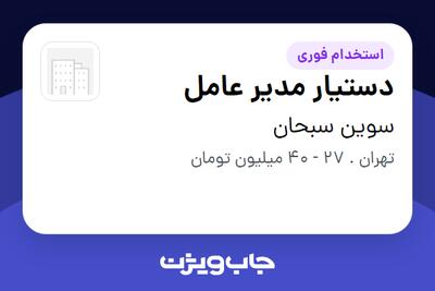  استخدام دستیار مدیر عامل در سوین سبحان